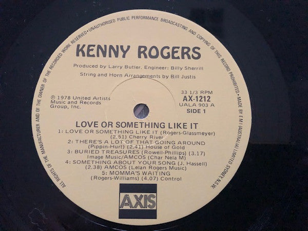 Kenny Rogers : Love Or Something Like It (LP, Album, RE)