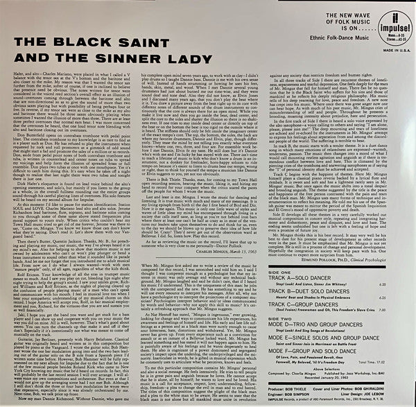 Mingus* : The Black Saint And The Sinner Lady (LP, Album, RE)