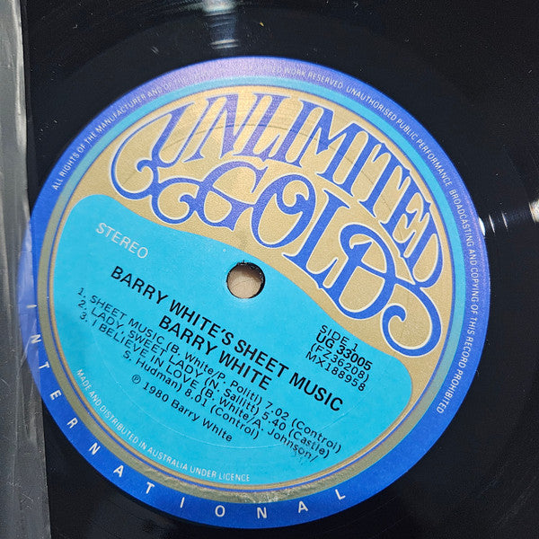 Barry White : Barry White's Sheet Music (LP, Album)