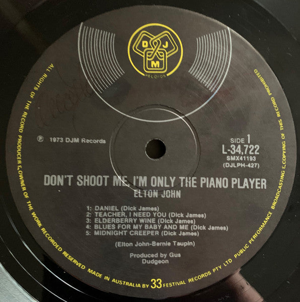 Elton John : Don't Shoot Me I'm Only The Piano Player (LP, Album, RE, Gat)