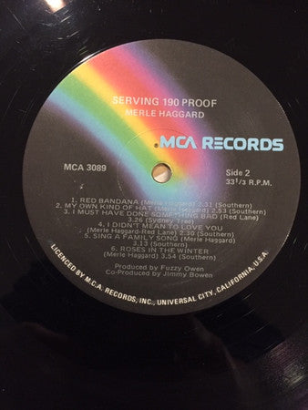 Merle Haggard : Serving 190 Proof (LP, Album)