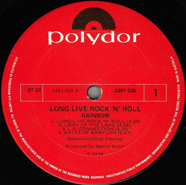Rainbow : Long Live Rock 'N' Roll (LP, Album)