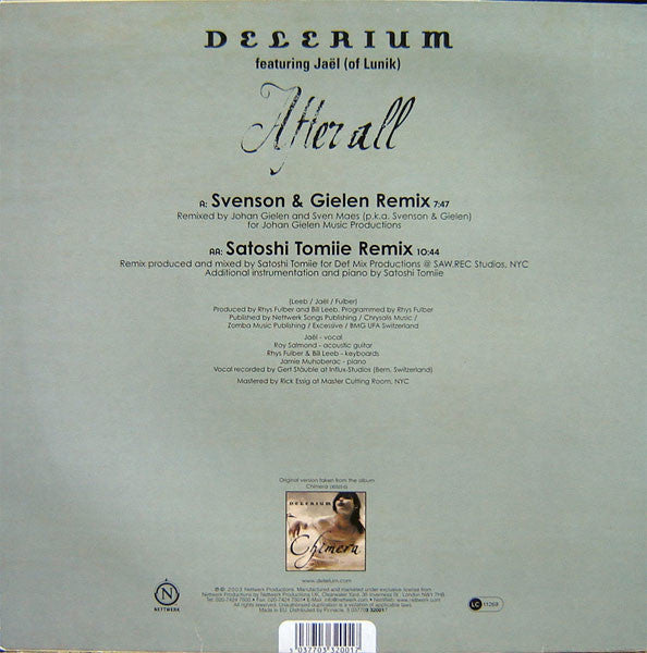 Delerium Featuring Jaël : After All (12")