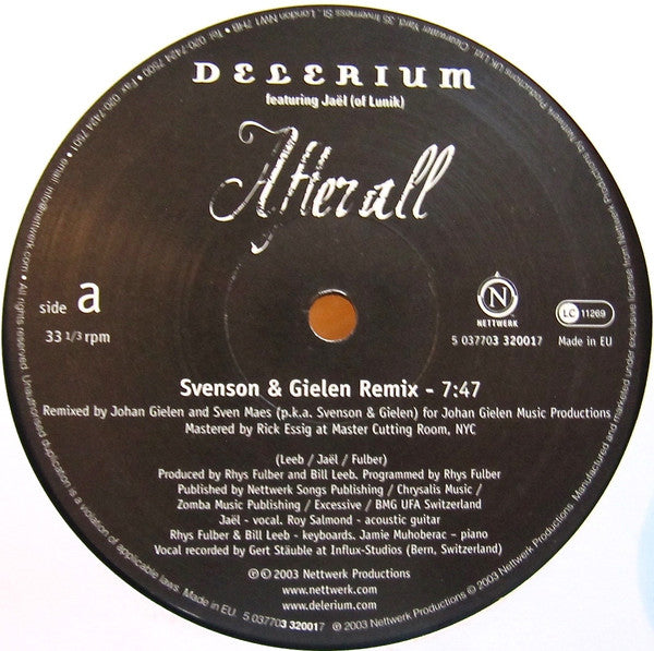 Delerium Featuring Jaël : After All (12")