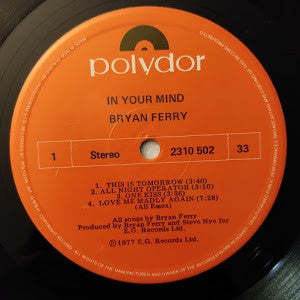 Bryan Ferry : In Your Mind (LP, Album)