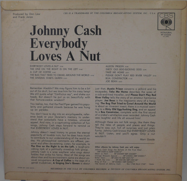 Johnny Cash : Everybody Loves A Nut (LP, Album, Mon)