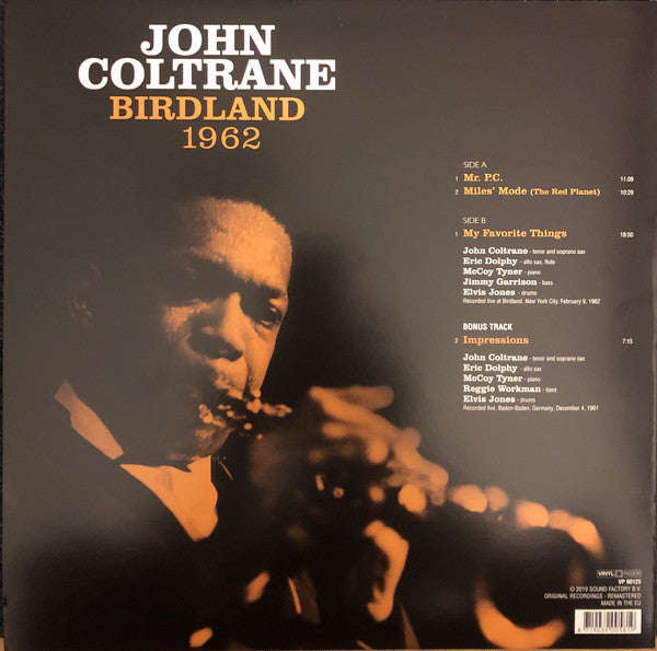 John Coltrane : Birdland 1962 (LP, Album, RE, RM)