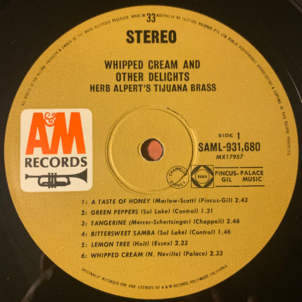 Herb Alpert's Tijuana Brass* : Whipped Cream & Other Delights (LP, Album, RE)