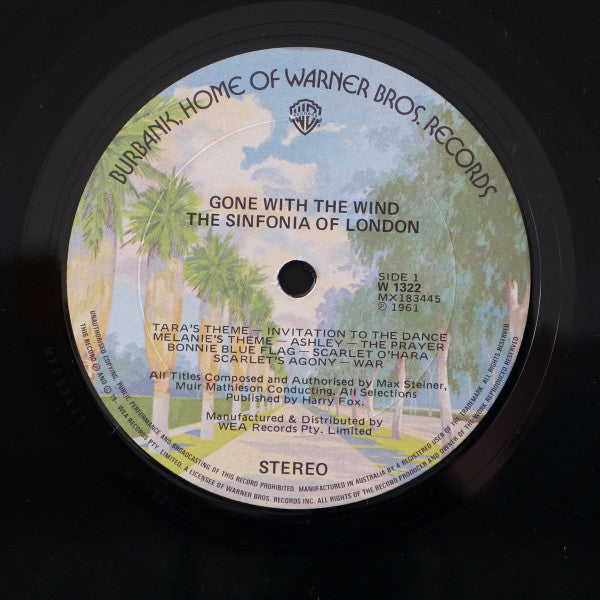 Max Steiner - Muir Mathieson Conducting The Sinfonia Of London : Gone With The Wind (LP, RE)