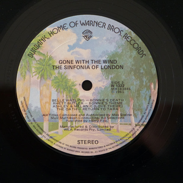 Max Steiner - Muir Mathieson Conducting The Sinfonia Of London : Gone With The Wind (LP, RE)