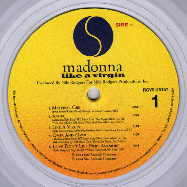 Madonna : Like A Virgin (LP, Album, Ltd, RE, Cle)