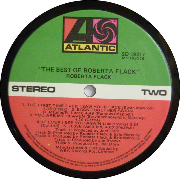 Roberta Flack : The Best Of Roberta Flack (LP, Comp)