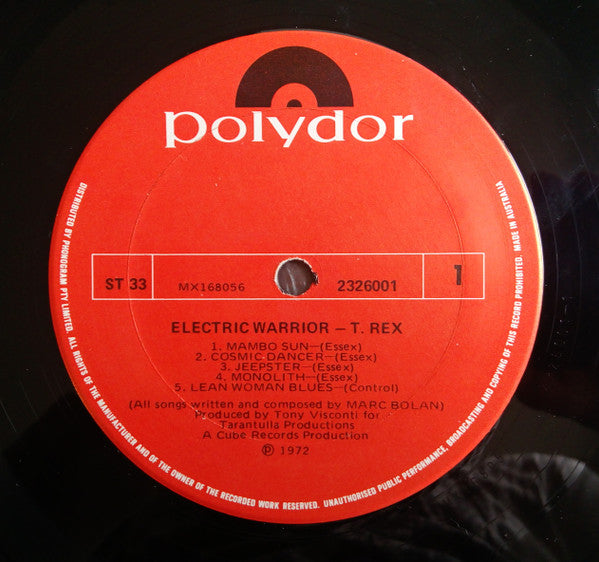 T. Rex : Electric Warrior (LP, Album, RE)
