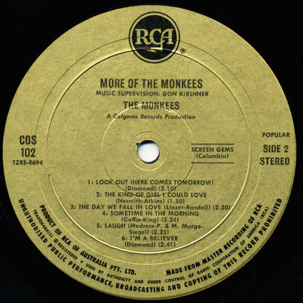 The Monkees : More Of The Monkees (LP, Album, RE, Gol)