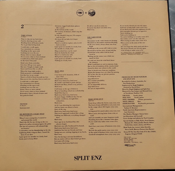 Split Enz : Time And Tide (LP, Album)