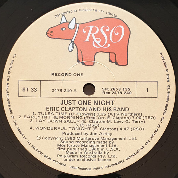 Eric Clapton : Just One Night (2xLP, Album, Tan)