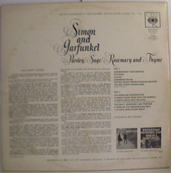 Simon & Garfunkel : Parsley, Sage, Rosemary And Thyme (LP, Album)