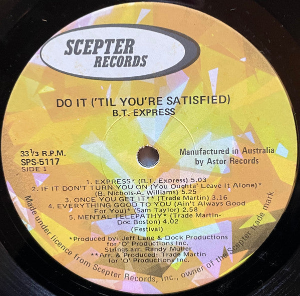 B.T. Express : Do It ('Til You're Satisfied) (LP, Album)