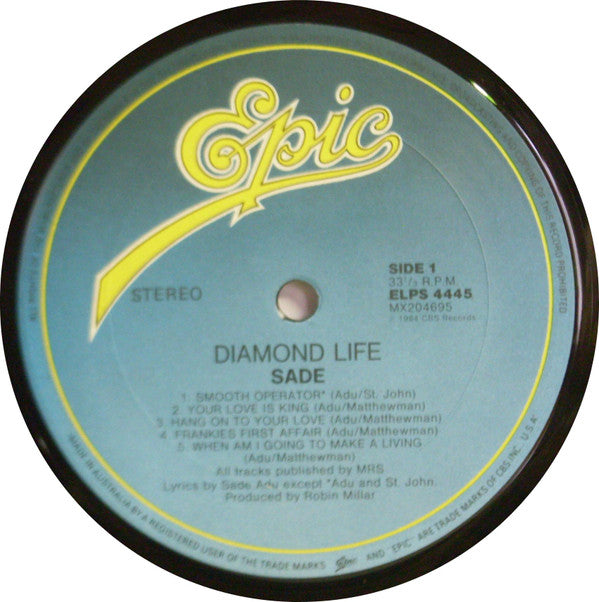 Sade : Diamond Life (LP, Album, Gat)