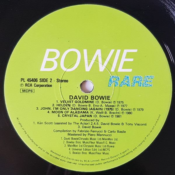 David Bowie : Rare (LP, Comp)