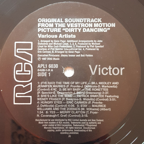 Various : Dirty Dancing (Original Soundtrack) (LP, Album, Comp)