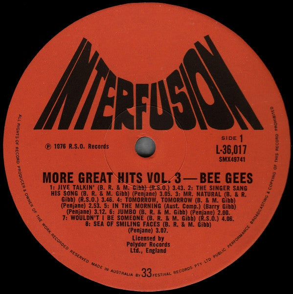 Bee Gees : More Great Hits Vol. 3 (LP, Comp)
