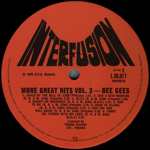 Bee Gees : More Great Hits Vol. 3 (LP, Comp)