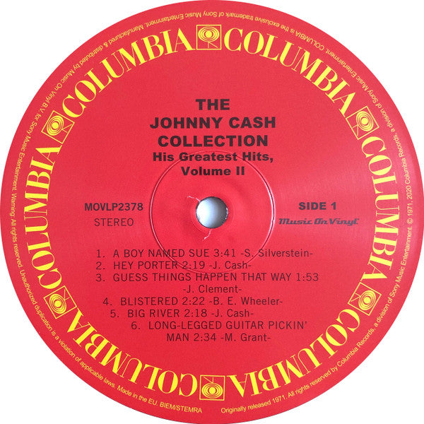 Johnny Cash : The Johnny Cash Collection (His Greatest Hits, Volume II) (LP, Album, Comp, RE, 180)