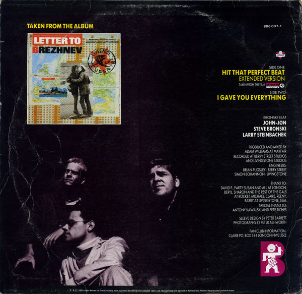 Bronski Beat : Hit That Perfect Beat (12")