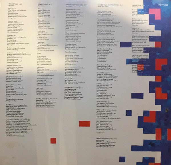 Paul McCartney : Tug Of War (LP, Album)