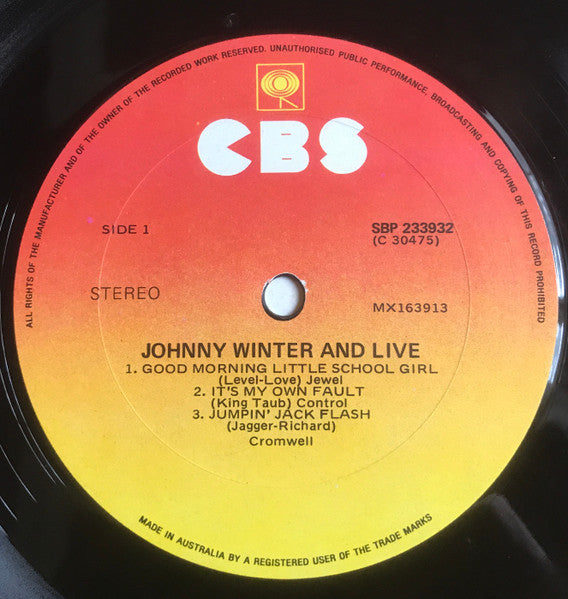 Johnny Winter And : Live (LP, Album)