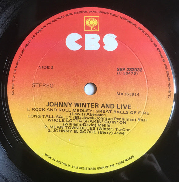 Johnny Winter And : Live (LP, Album)