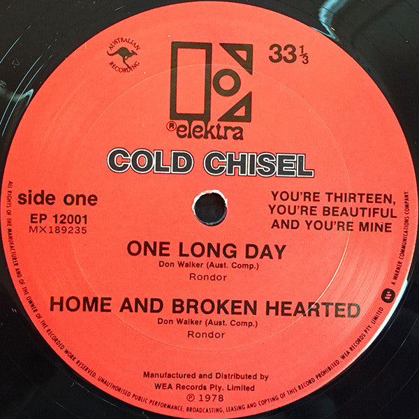 Cold Chisel : You're Thirteen, You're Beautiful And You're Mine (12", EP)