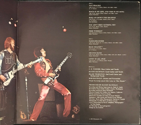 Bachman-Turner Overdrive : Not Fragile (LP, Album, Gat)