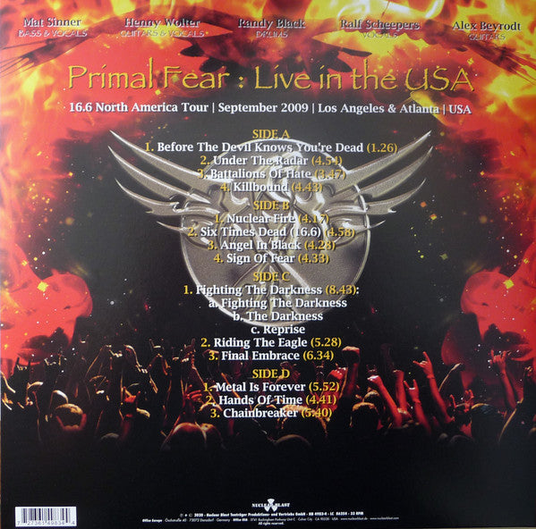 Primal Fear : Live In The USA (2xLP, Album, Ltd, RE, Mar)