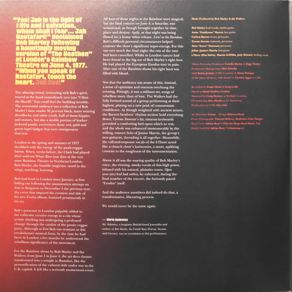 Bob Marley & The Wailers : Live At The Rainbow, 4th June 1977 (2xLP, Album, RM)