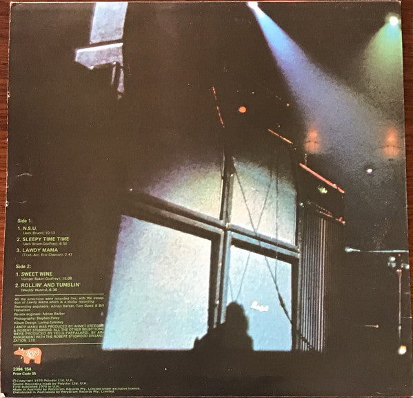 Cream (2) : Live Cream (LP, Album, RE)