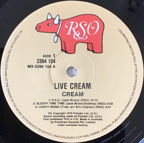 Cream (2) : Live Cream (LP, Album, RE)