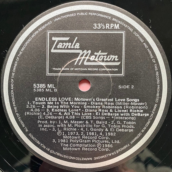 Various : Endless Love: Motown's Greatest Love Songs (LP, Comp)