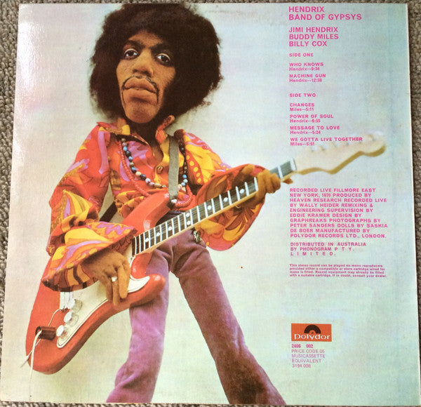 Jimi Hendrix : Band Of Gypsys (LP, Album, RE)