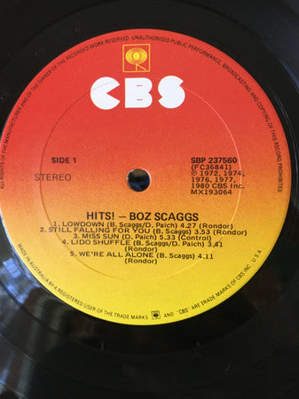 Boz Scaggs : Hits! (LP, Comp)
