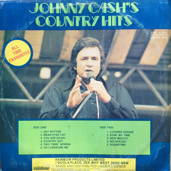 Johnny Cash And The Tennessee Two* : Johnny Cash's Country Hits (LP, Comp, RE)