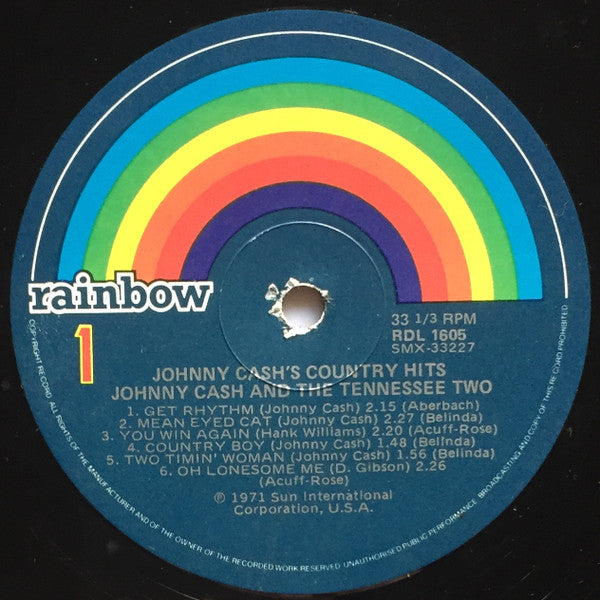 Johnny Cash And The Tennessee Two* : Johnny Cash's Country Hits (LP, Comp, RE)