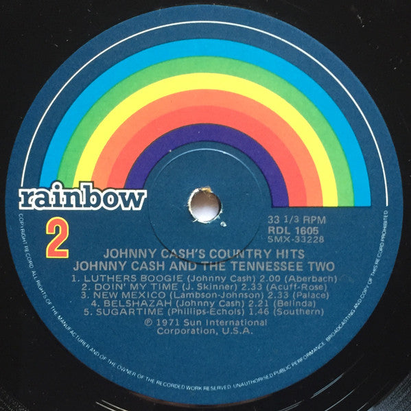 Johnny Cash And The Tennessee Two* : Johnny Cash's Country Hits (LP, Comp, RE)