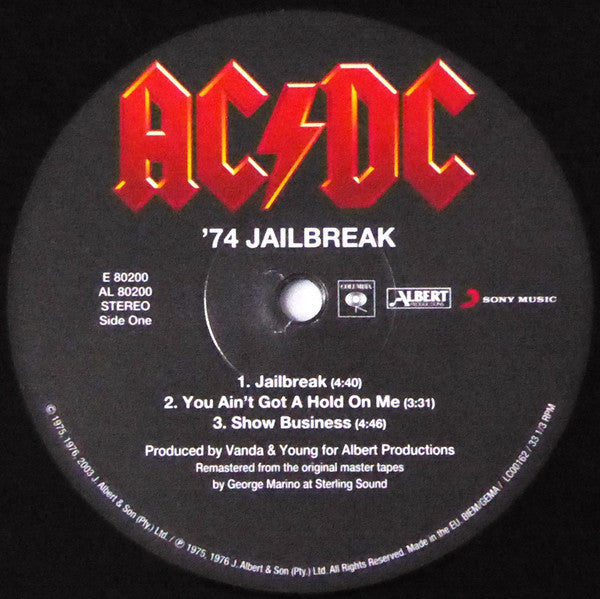AC/DC : '74 Jailbreak (LP, Album, Comp, RE, RM, 180)