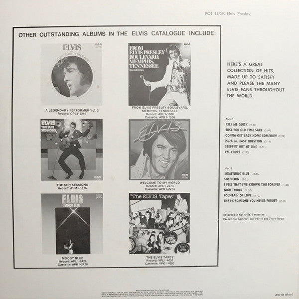 Elvis* : Pot Luck (LP, Album, RE, Tan)
