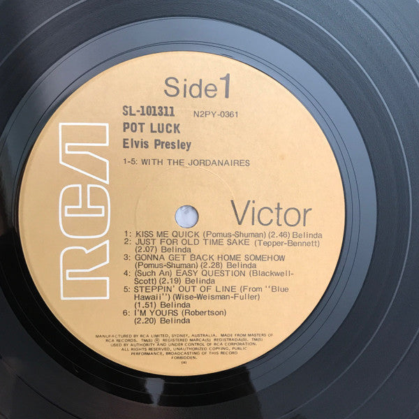 Elvis* : Pot Luck (LP, Album, RE, Tan)