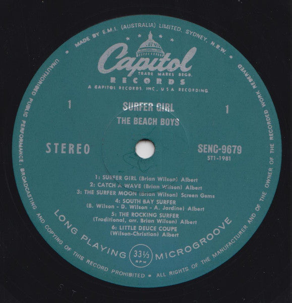 The Beach Boys : Surfer Girl (LP, Album)