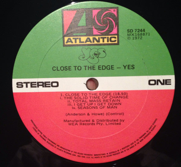 Yes : Close To The Edge (LP, Album, Gat)