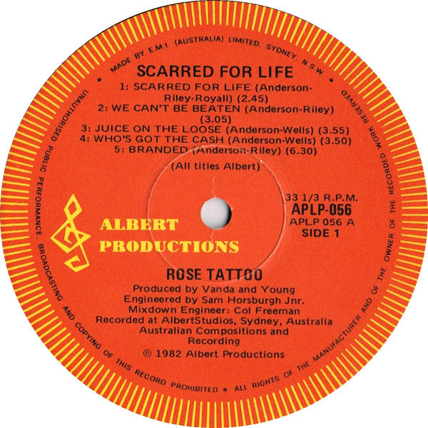 Rose Tattoo : Scarred For Life (LP, Album)